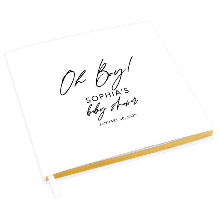 Custom Fall Baby Shower Guestbook with Gold Accents-Set of 1-Andaz Press-Oh Boy!-
