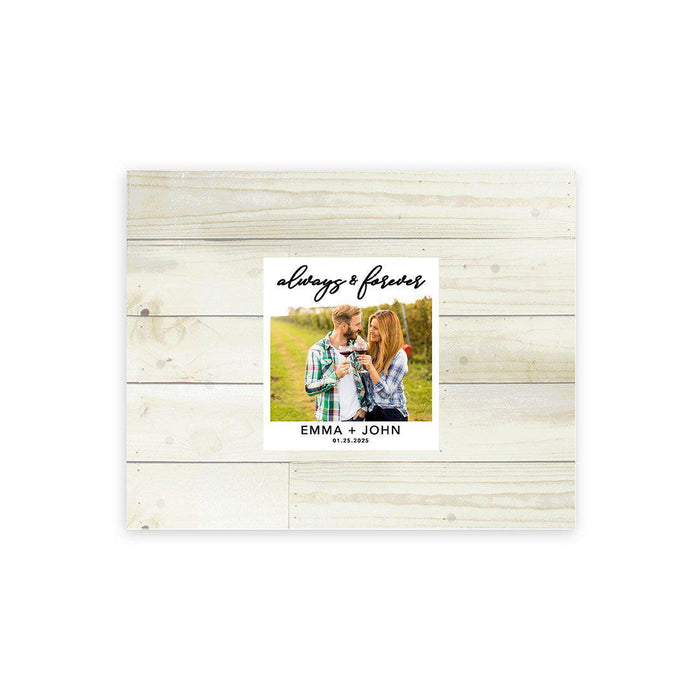 Custom Fall Canvas Wedding Guestbook Welcome Signs-Set of 1-Andaz Press-Always & Forever Shabby White Wood Photo-