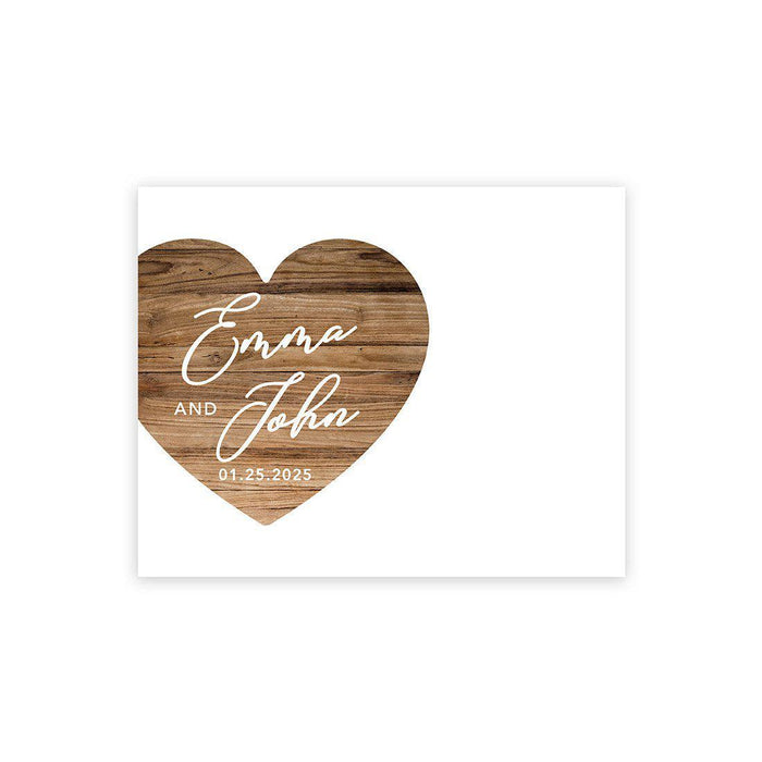 Custom Fall Canvas Wedding Guestbook Welcome Signs-Set of 1-Andaz Press-Rustic Wood Heart-