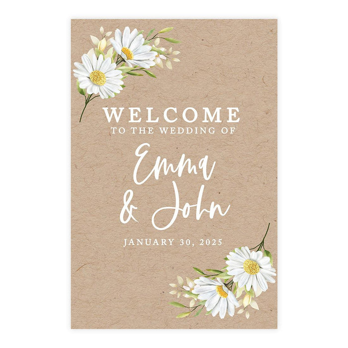 Custom Fall Kraft Paper Wedding Welcome Signs-Set of 1-Andaz Press-Classic Script-