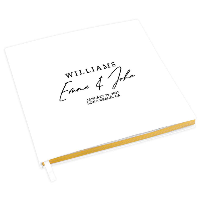 Custom Fall Wedding Guestbook with Gold Accents-Set of 1-Andaz Press-Classic Minimal-