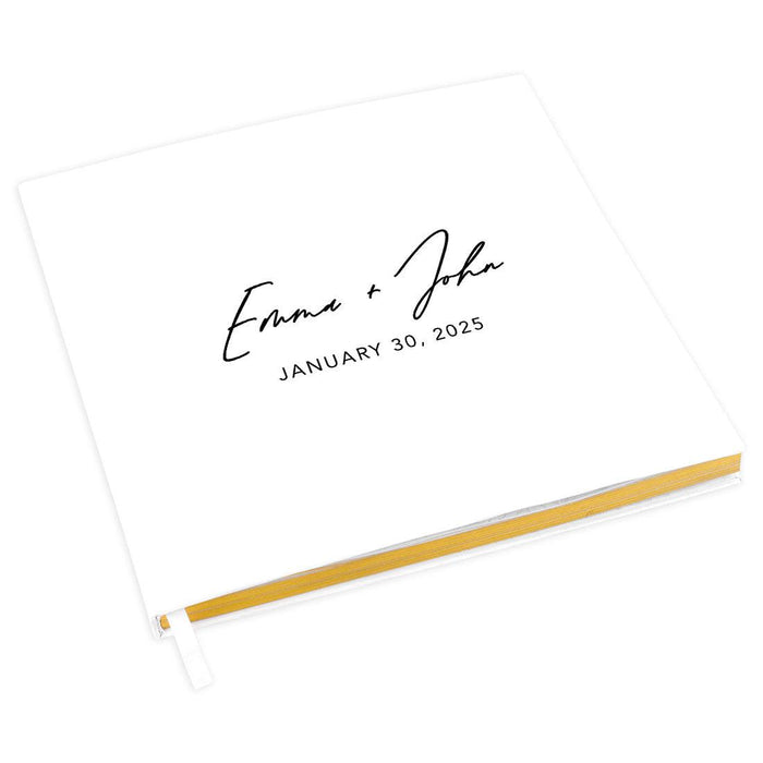 Custom Fall Wedding Guestbook with Gold Accents-Set of 1-Andaz Press-Minimal-