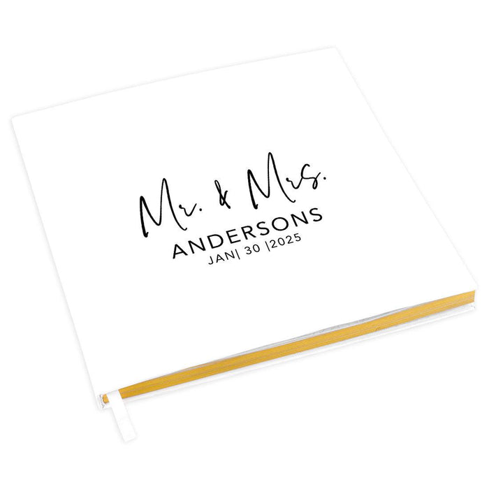 Custom Fall Wedding Guestbook with Gold Accents-Set of 1-Andaz Press-Minimal Script-