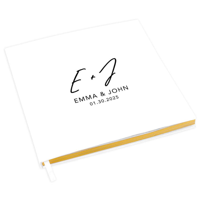 Custom Fall Wedding Guestbook with Gold Accents-Set of 1-Andaz Press-Monogram-