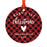 Custom Family Metal Christmas Ornament, Country Lumberjack Buffalo Red Plaid, Design 2-Set of 1-Andaz Press-Will You Be Bridesmaid-