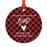 Custom Family Metal Christmas Ornament, Country Lumberjack Buffalo Red Plaid, Design 2-Set of 1-Andaz Press-Will You Be Bridesmaid-
