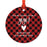 Custom Family Metal Christmas Ornament, Country Lumberjack Buffalo Red Plaid, Design 2-Set of 1-Andaz Press-Will You Be Bridesmaid-