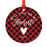 Custom Family Metal Christmas Ornament, Country Lumberjack Buffalo Red Plaid, Design 2-Set of 1-Andaz Press-Will You Be Bridesmaid-