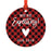 Custom Family Metal Christmas Ornament, Country Lumberjack Buffalo Red Plaid, Design 2-Set of 1-Andaz Press-Will You Be Bridesmaid-