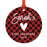 Custom Family Metal Christmas Ornament, Country Lumberjack Buffalo Red Plaid, Design 2-Set of 1-Andaz Press-Baby Name-