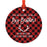 Custom Family Metal Christmas Ornament, Country Lumberjack Buffalo Red Plaid, Design 2-Set of 1-Andaz Press-Brother Going To Be-