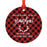 Custom Family Metal Christmas Ornament, Country Lumberjack Buffalo Red Plaid, Design 2-Set of 1-Andaz Press-Grandpa Going To Be-