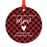 Custom Family Metal Christmas Ornament, Country Lumberjack Buffalo Red Plaid, Design 2-Set of 1-Andaz Press-Mom Going To Be-