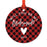 Custom Family Metal Christmas Ornament, Country Lumberjack Buffalo Red Plaid, Design 2-Set of 1-Andaz Press-Will You Be Bridesmaid-