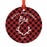 Custom Family Metal Christmas Ornament, Country Lumberjack Buffalo Red Plaid, Includes Ribbon and Gift Bag, Design 1-Set of 1-Andaz Press-Mom Dad-