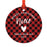 Custom Family Metal Christmas Ornament, Country Lumberjack Buffalo Red Plaid, Includes Ribbon and Gift Bag, Design 1-Set of 1-Andaz Press-Mom Dad-