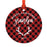 Custom Family Metal Christmas Ornament, Country Lumberjack Buffalo Red Plaid, Includes Ribbon and Gift Bag, Design 1-Set of 1-Andaz Press-Mom Dad-