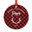 Custom Family Metal Christmas Ornament, Country Lumberjack Buffalo Red Plaid, Includes Ribbon and Gift Bag, Design 1-Set of 1-Andaz Press-Mom Dad-