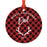 Custom Family Metal Christmas Ornament, Country Lumberjack Buffalo Red Plaid, Includes Ribbon and Gift Bag, Design 1-Set of 1-Andaz Press-Mom Dad-