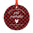 Custom Family Metal Christmas Ornament, Country Lumberjack Buffalo Red Plaid, Includes Ribbon and Gift Bag, Design 1-Set of 1-Andaz Press-Mom Dad-