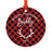 Custom Family Metal Christmas Ornament, Country Lumberjack Buffalo Red Plaid, Includes Ribbon and Gift Bag, Design 1-Set of 1-Andaz Press-Mom Dad-