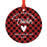 Custom Family Metal Christmas Ornament, Country Lumberjack Buffalo Red Plaid, Includes Ribbon and Gift Bag, Design 1-Set of 1-Andaz Press-Mom Dad-