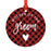 Custom Family Metal Christmas Ornament, Country Lumberjack Buffalo Red Plaid, Includes Ribbon and Gift Bag, Design 1-Set of 1-Andaz Press-Mom Dad-