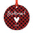 Custom Family Metal Christmas Ornament, Country Lumberjack Buffalo Red Plaid, Includes Ribbon and Gift Bag, Design 1-Set of 1-Andaz Press-Mom Dad-