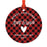 Custom Family Metal Christmas Ornament, Country Lumberjack Buffalo Red Plaid, Includes Ribbon and Gift Bag, Design 1-Set of 1-Andaz Press-Mom Dad-