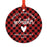 Custom Family Metal Christmas Ornament, Country Lumberjack Buffalo Red Plaid, Includes Ribbon and Gift Bag, Design 1-Set of 1-Andaz Press-Mom Dad-