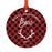 Custom Family Metal Christmas Ornament, Country Lumberjack Buffalo Red Plaid, Includes Ribbon and Gift Bag, Design 1-Set of 1-Andaz Press-Boss-