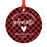 Custom Family Metal Christmas Ornament, Country Lumberjack Buffalo Red Plaid, Includes Ribbon and Gift Bag, Design 1-Set of 1-Andaz Press-Godparents-