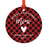 Custom Family Metal Christmas Ornament, Country Lumberjack Buffalo Red Plaid, Includes Ribbon and Gift Bag, Design 1-Set of 1-Andaz Press-Grandma Mimi-