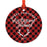 Custom Family Metal Christmas Ornament, Country Lumberjack Buffalo Red Plaid, Includes Ribbon and Gift Bag, Design 1-Set of 1-Andaz Press-Husband-
