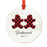 Custom Family Metal Christmas Ornament, Our First Christmas, Lumberjack Buffalo Red Plaid, Year-Set of 1-Andaz Press-Bridesmaid Ornament-