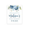 Custom Floral Baby Shower Canvas Welcome Signs-Set of 1-Andaz Press-Minimal Navy and Baby Blue Roses-