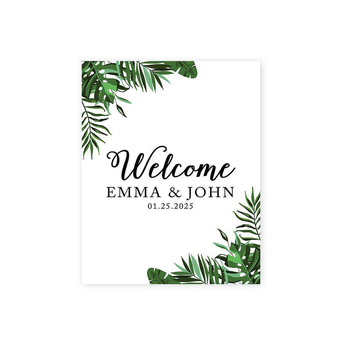 Custom Floral Canvas Wedding Guestbook Welcome Signs-Set of 1-Andaz Press-Modern Geometric Floral Hexagon Frame-