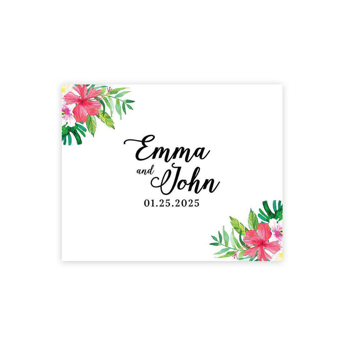 Custom Floral Canvas Wedding Guestbook Welcome Signs-Set of 1-Andaz Press-Modern Geometric Floral Hexagon Frame-