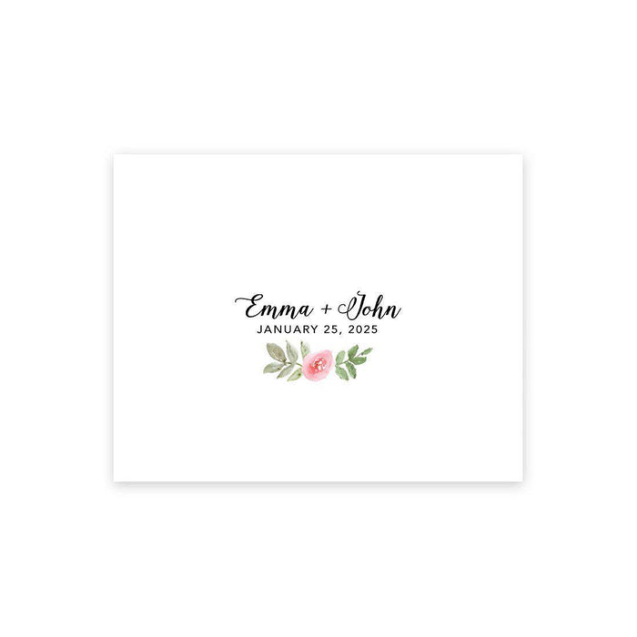 Custom Floral Canvas Wedding Guestbook Welcome Signs-Set of 1-Andaz Press-Simple Watercolor Floral Rose-
