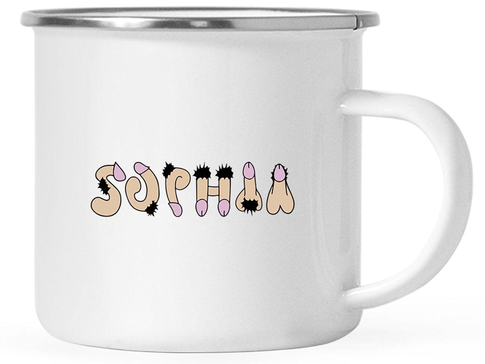 Custom Funny Penis Campfire Coffee Mug Gift - 2 Designs-Set of 1-Andaz Press-Penis Custom Name-