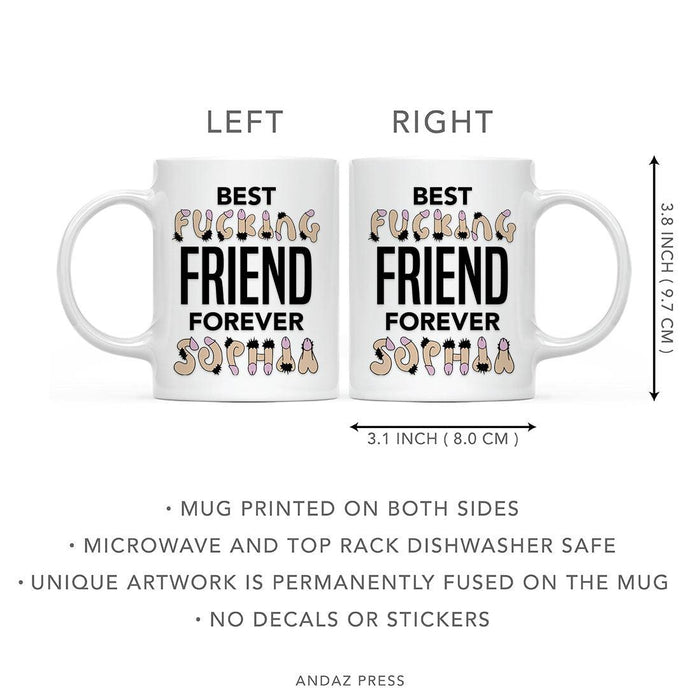 Custom Funny Penis Coffee Mug Gift – 2 Designs-Set of 1-Andaz Press-Penis Custom Name-