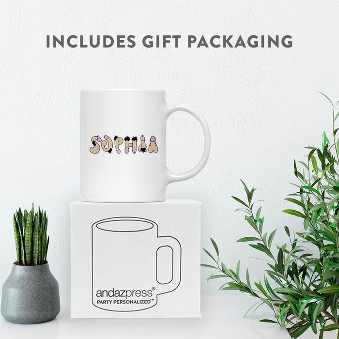 Custom Funny Penis Coffee Mug Gift – 2 Designs-Set of 1-Andaz Press-Penis Custom Name-
