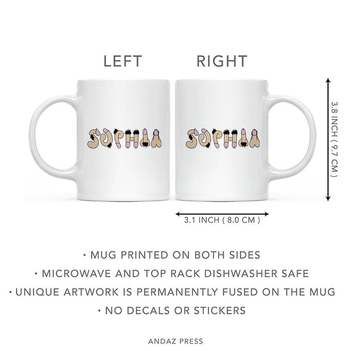 Custom Funny Penis Coffee Mug Gift – 2 Designs-Set of 1-Andaz Press-Penis Custom Name-