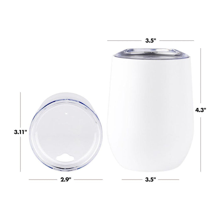Custom Funny Penis Wine Tumbler with Lid 12oz Stemless Stainless Steel Insulated Tumbler - 2 Designs-Set of 1-Andaz Press-Penis Custom Name-
