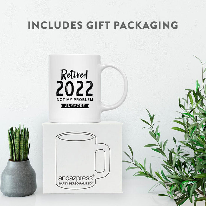 Custom Funny Retirement Coffee Mug Gifts - 2 Designs-Set of 1-Andaz Press-Retired Custom Year-