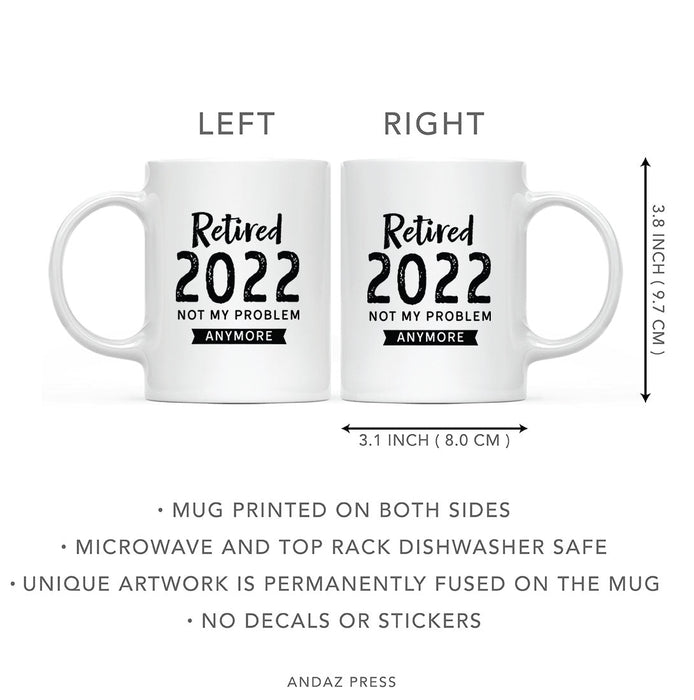 Custom Funny Retirement Coffee Mug Gifts - 2 Designs-Set of 1-Andaz Press-Retired Custom Year-