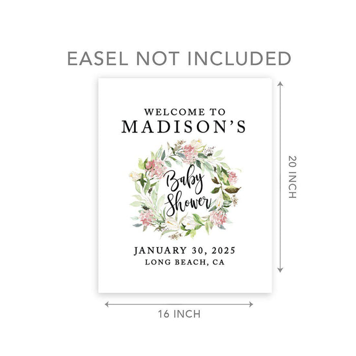 Custom Greenery Baby Shower Canvas Welcome Signs-Set of 1-Andaz Press-Gold Greenery Baby-