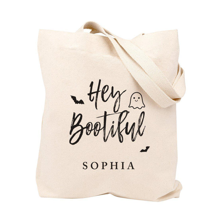 Custom Halloween Tote Bag Canvas Bags with Handles, Reusable Halloween Bag, Halloween Bags for Trick or Treat-Set of 1-Andaz Press-Cute Spider-