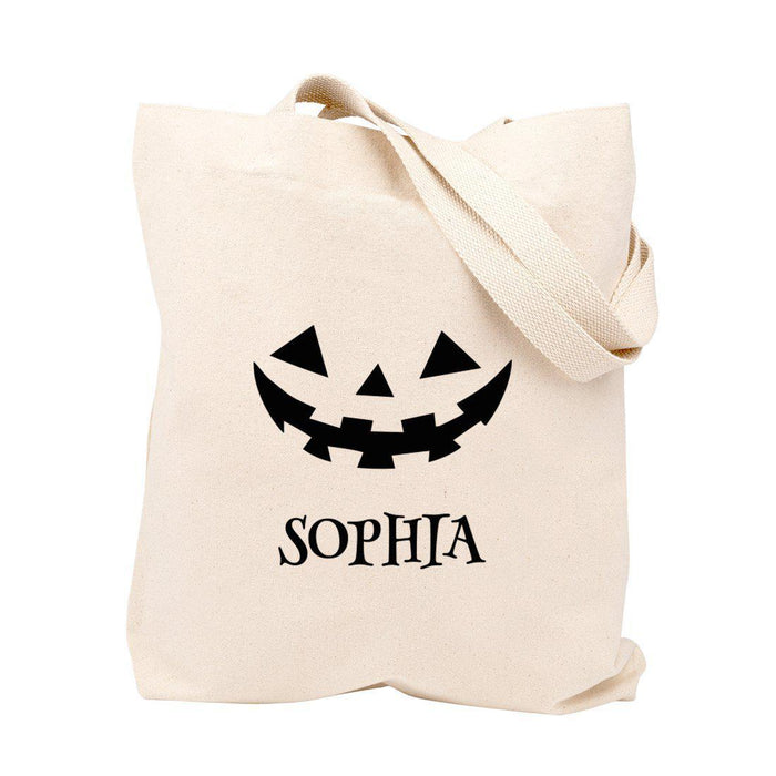 Jack-O-Lantern Personalized Canvas Tote