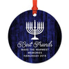 Custom Jewish Family Metal Hanukkah Ornament, Our First Hanukkah, Design 2-Set of 1-Andaz Press-Best Friends-